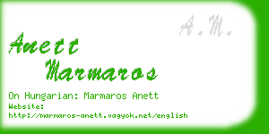 anett marmaros business card